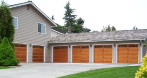 6 long panel wood garage doors