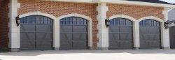 brick garage with four doors